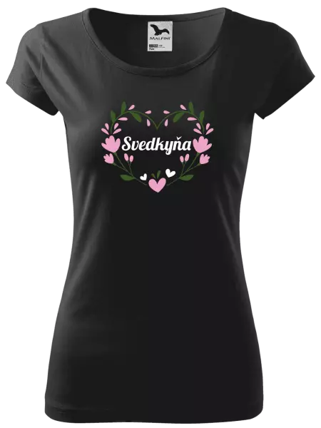 Dámske tričko Svedkyňa - srdce s lístkami