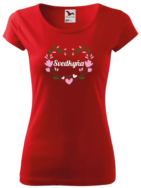Dámske tričko Svedkyňa - srdce s lístkami