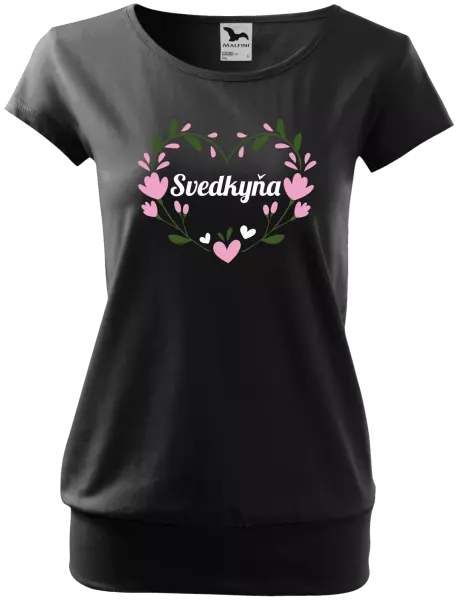 Dámske tričko Svedkyňa - srdce s lístkami