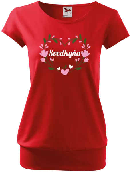 Dámske tričko Svedkyňa - srdce s lístkami