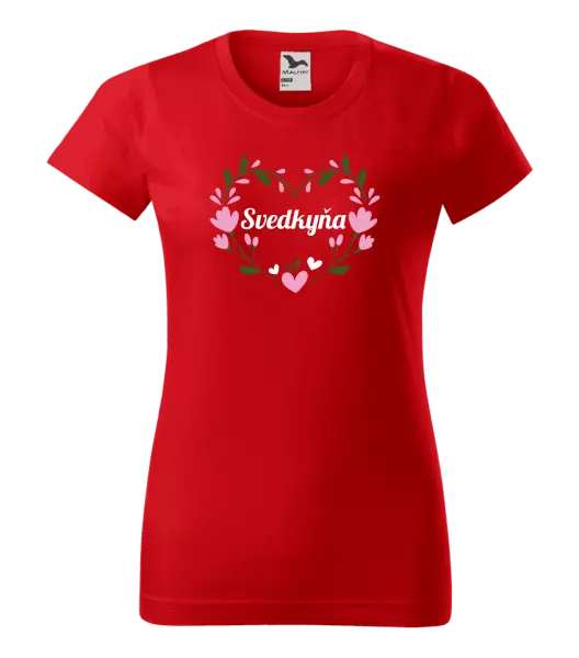 Dámske tričko Svedkyňa - srdce s lístkami