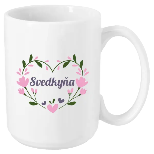 Hrnček Svedkyňa - srdce s lístkami