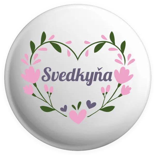 Placka Svedkyňa - srdce s lístkami