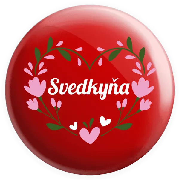 Placka Svedkyňa - srdce s lístkami