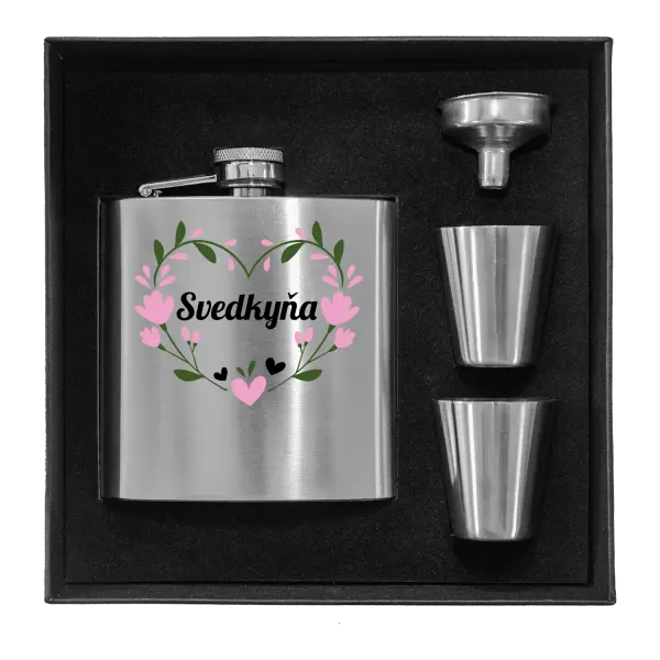 Ploskačka v krabičke Svedkyňa - srdce s lístkami