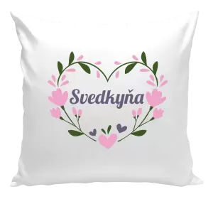 Vankúš Svedkyňa - srdce s lístkami
