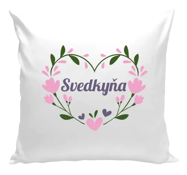 Vankúš Svedkyňa - srdce s lístkami