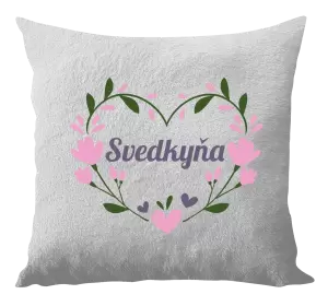 Vankúš Svedkyňa - srdce s lístkami