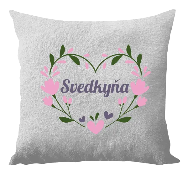 Vankúš Svedkyňa - srdce s lístkami