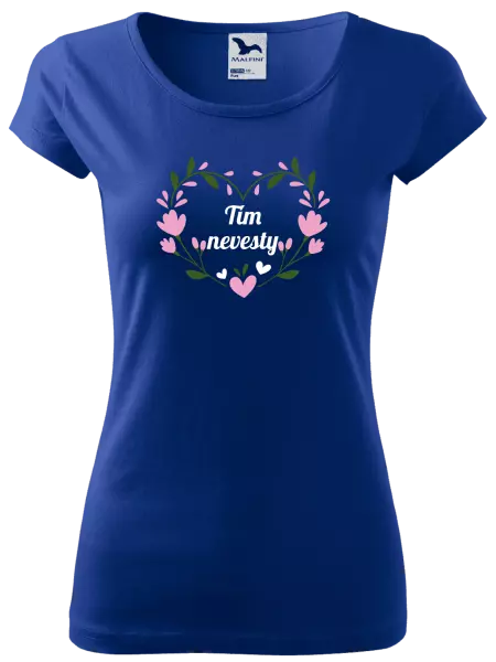 Dámske tričko Tím nevesty - srdce s lístkami