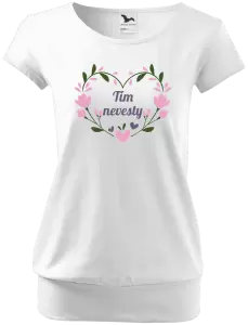 Dámske tričko Tím nevesty - srdce s lístkami