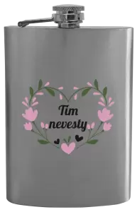 Ploskačka Tím nevesty - srdce s lístkami