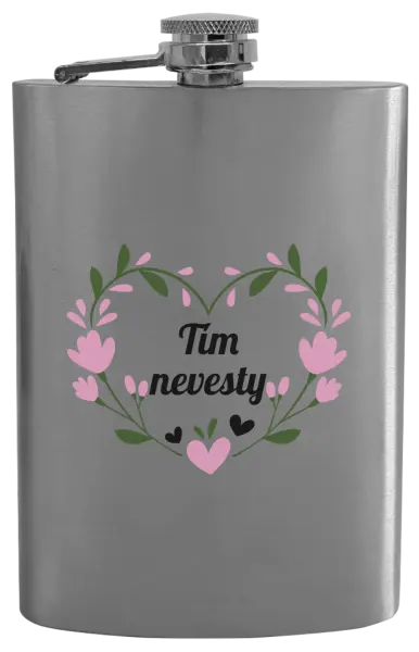 Ploskačka Tím nevesty - srdce s lístkami