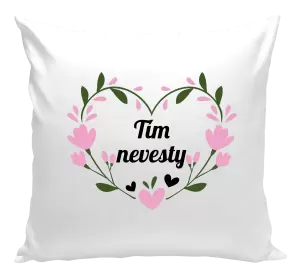 Vankúš Tím nevesty - srdce s lístkami