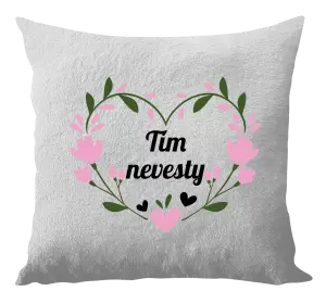 Vankúš Tím nevesty - srdce s lístkami