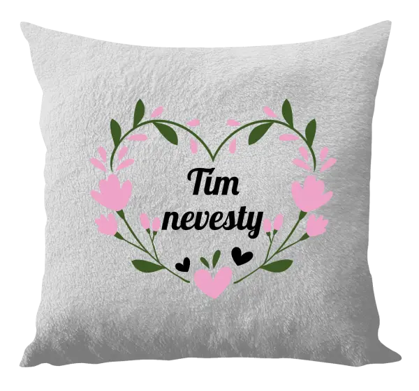Vankúš Tím nevesty - srdce s lístkami