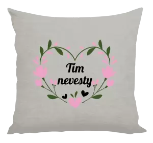 Vankúš Tím nevesty - srdce s lístkami