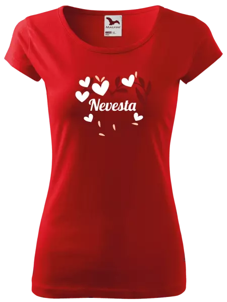 Dámske tričko Nevesta - so srdiečkami