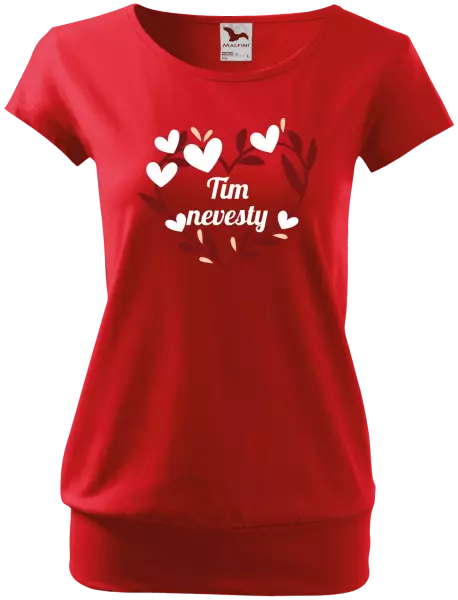 Dámske tričko Tím nevesty - so srdiečkami