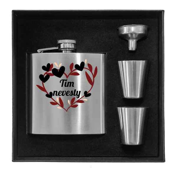 Ploskačka v krabičke Tím nevesty - so srdiečkami