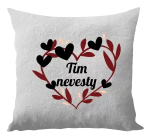 Vankúš Tím nevesty - so srdiečkami