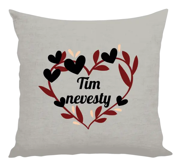 Vankúš Tím nevesty - so srdiečkami
