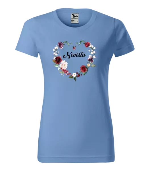 Dámske tričko Nevěsta - květinové srdce