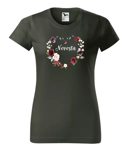 Dámske tričko Nevěsta - květinové srdce