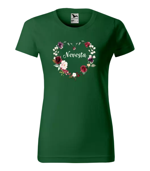 Dámske tričko Nevěsta - květinové srdce