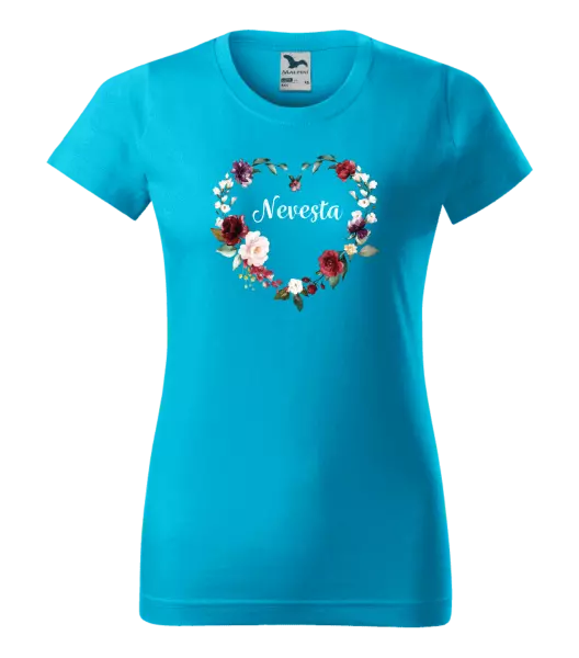 Dámske tričko Nevěsta - květinové srdce