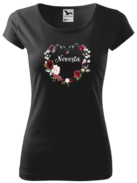 Dámske tričko Nevěsta - květinové srdce