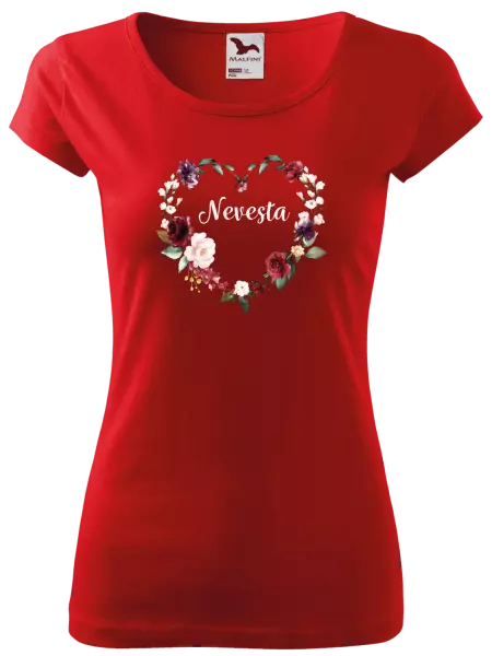 Dámske tričko Nevěsta - květinové srdce
