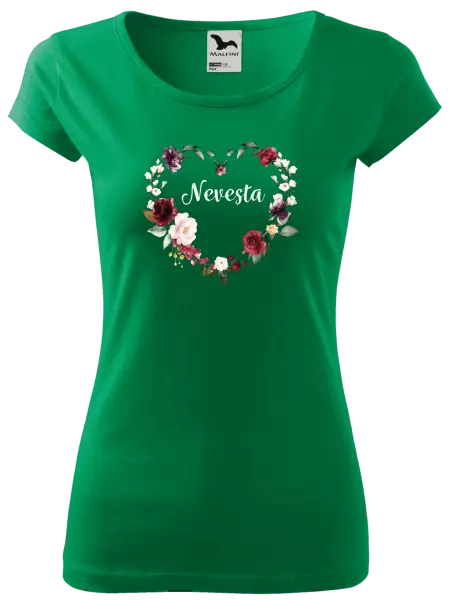 Dámske tričko Nevěsta - květinové srdce