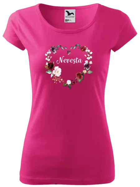 Dámske tričko Nevěsta - květinové srdce