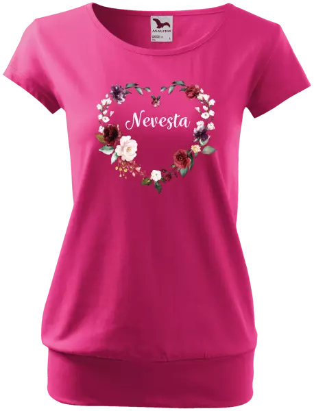 Dámske tričko Nevěsta - květinové srdce