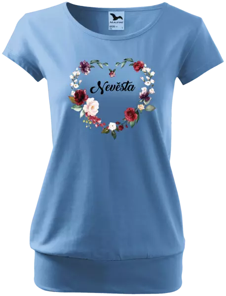 Dámske tričko Nevěsta - květinové srdce