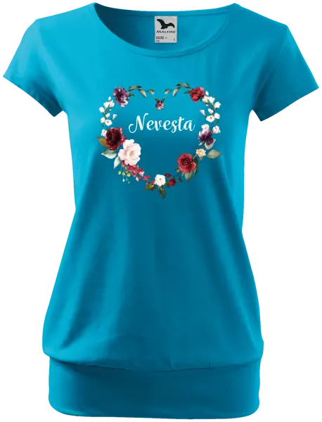 Dámske tričko Nevěsta - květinové srdce