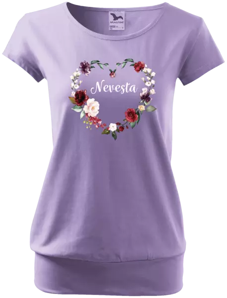 Dámske tričko Nevěsta - květinové srdce