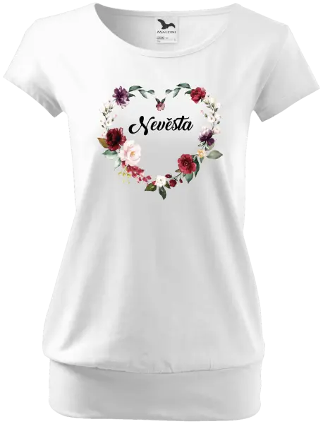 Dámske tričko Nevěsta - květinové srdce