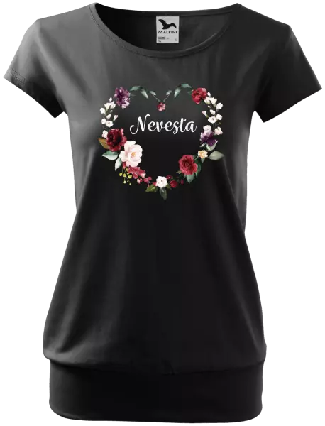 Dámske tričko Nevěsta - květinové srdce