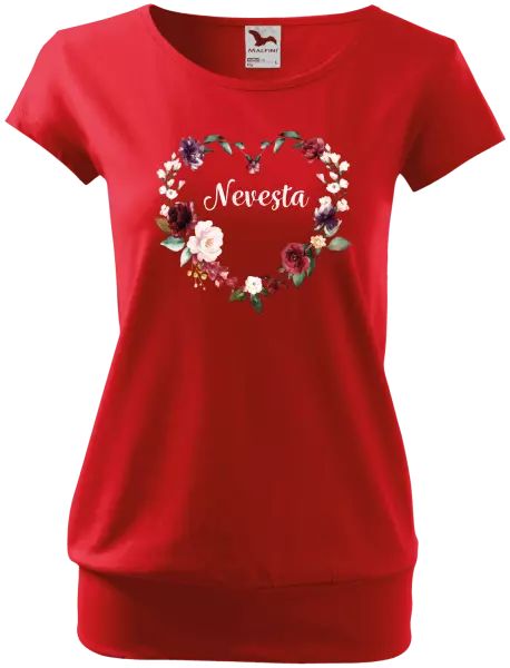 Dámske tričko Nevěsta - květinové srdce