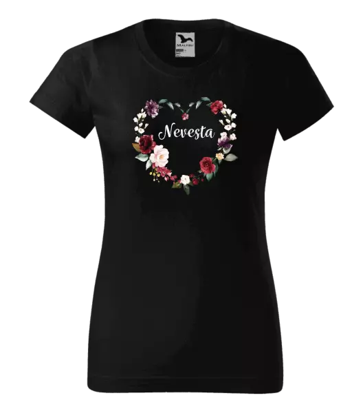 Dámske tričko Nevěsta - květinové srdce