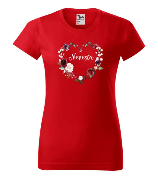 Dámske tričko Nevěsta - květinové srdce