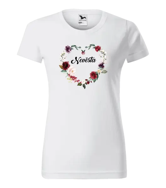 Dámske tričko Nevěsta - květinové srdce