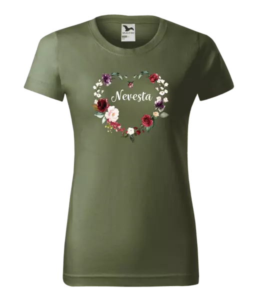 Dámske tričko Nevěsta - květinové srdce