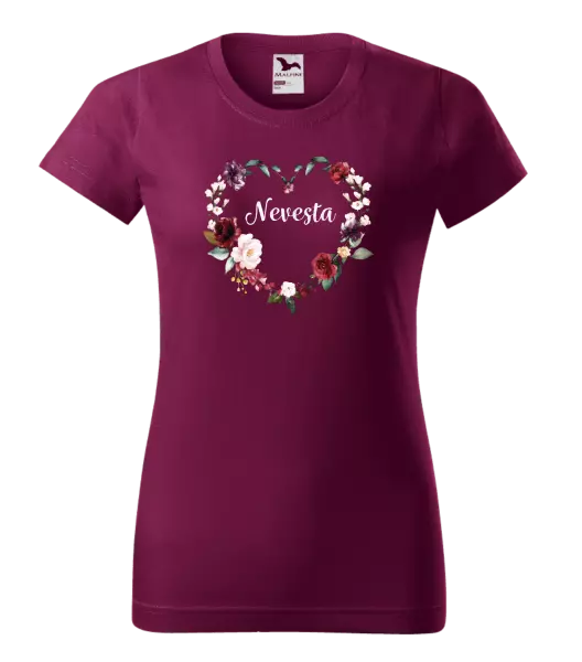 Dámske tričko Nevěsta - květinové srdce