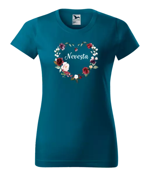 Dámske tričko Nevěsta - květinové srdce