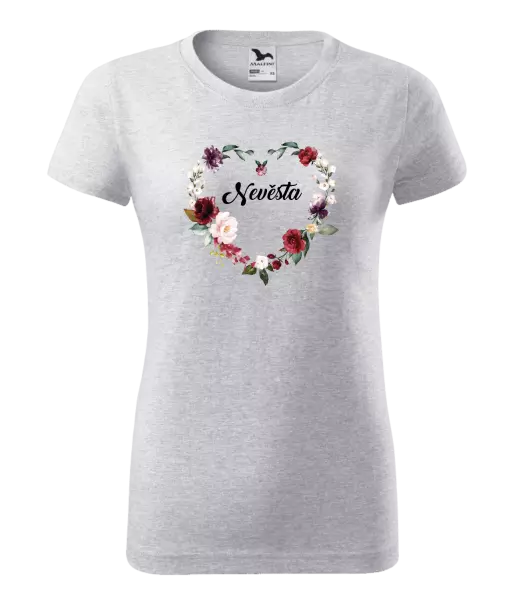 Dámske tričko Nevěsta - květinové srdce