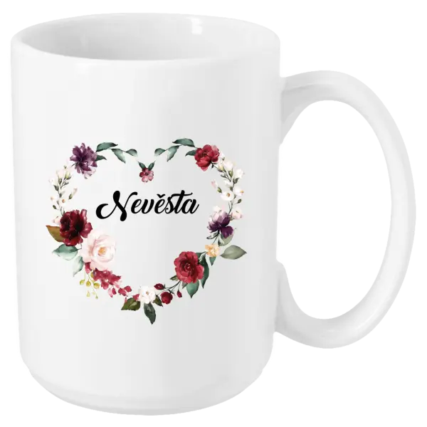 Hrnček Nevěsta - květinové srdce