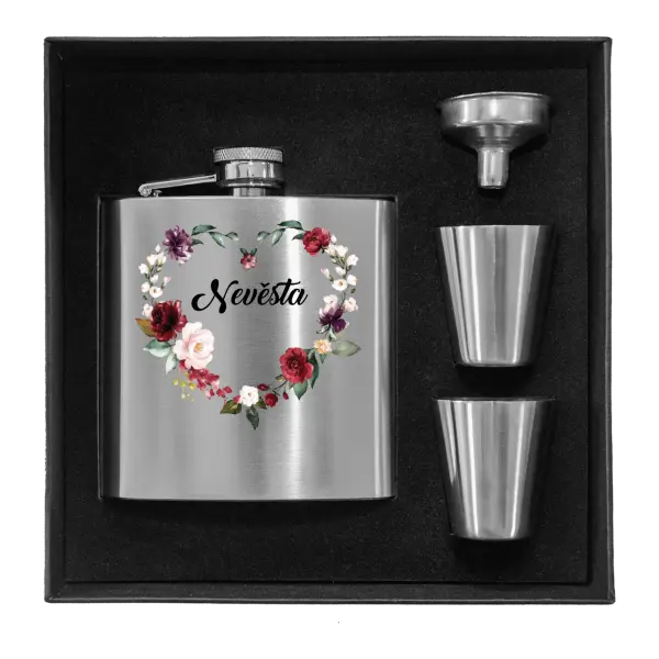 Ploskačka v krabičke Nevěsta - květinové srdce